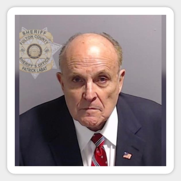 Rudy Giuliani Mug Shot Sticker by Gemini Chronicles